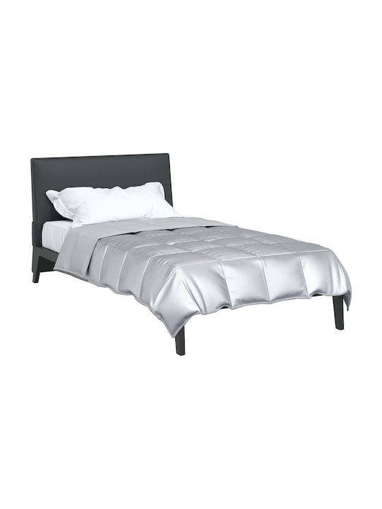 vidaXL Duvet Cover Single 155x220 Silver