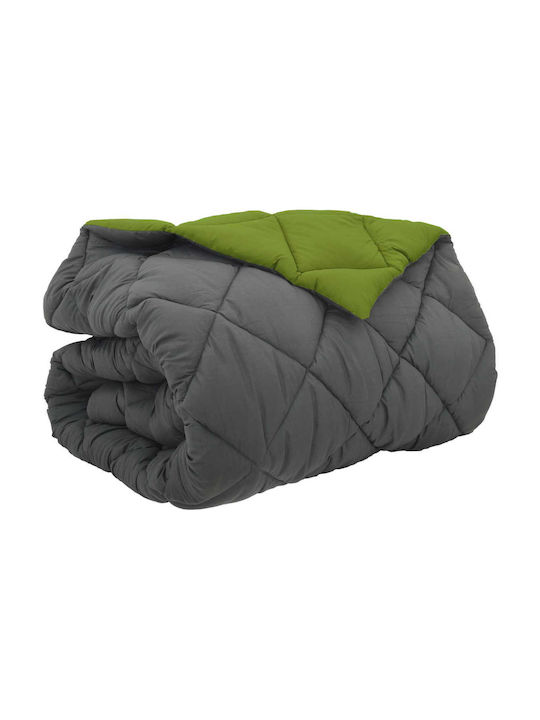 vidaXL Duvet Cover Queen 220x240 Green, Anthracite