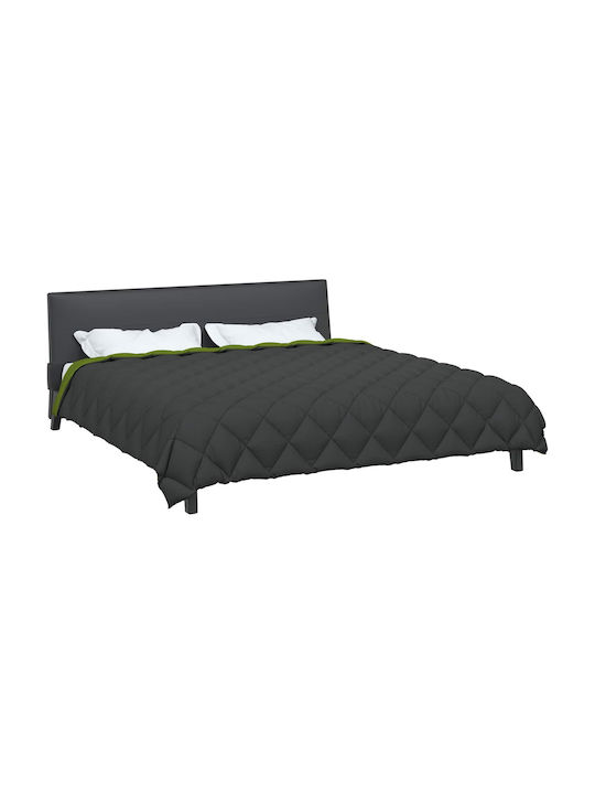 vidaXL Duvet Cover Queen 220x240 Green, Anthracite