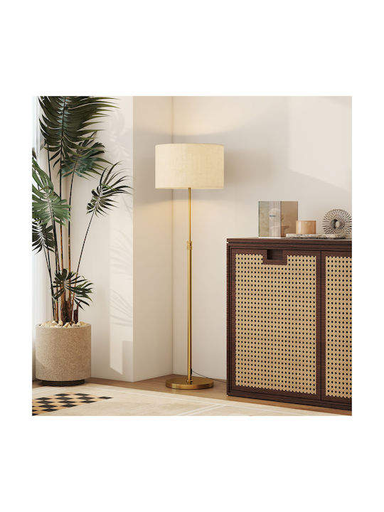 HomCom LED Floor Lamp H133xW40cm. with Adjustable White Light 800lm Gold