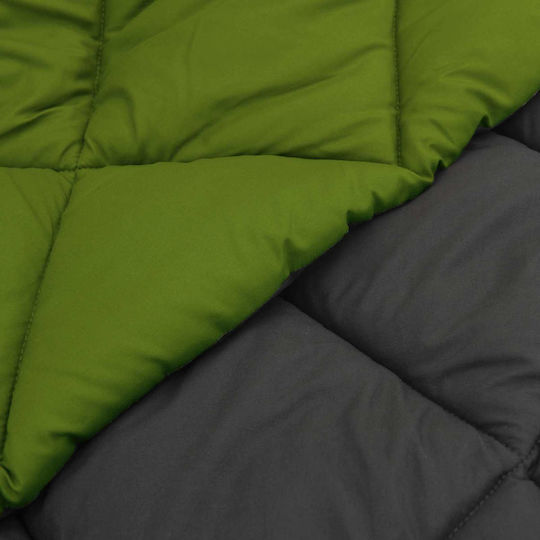 vidaXL Duvet Cover Single 135x220 Green, Anthracite