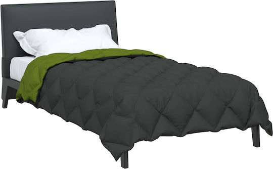 vidaXL Duvet Cover Single 135x220 Green, Anthracite