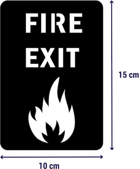 Fire Exit– Πινακίδα Σήμανσης Μεταλλο-μαυρο-χρωμα