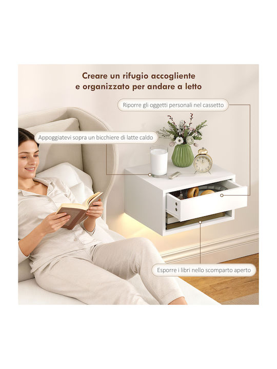 White Wooden Bedside Tables 2 Pieces 37x32x21cm