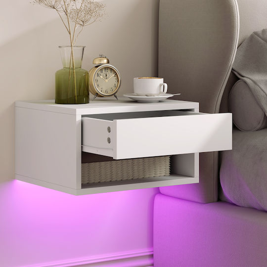 White Wooden Bedside Tables 2 Pieces 37x32x21cm