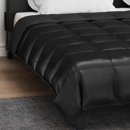 vidaXL Одеяло Кинг сайз 220x200см. Черно