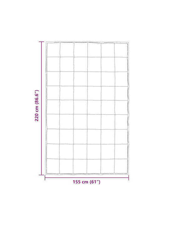 vidaXL Κουβέρτα Μονή 155x220εκ. Μαύρο