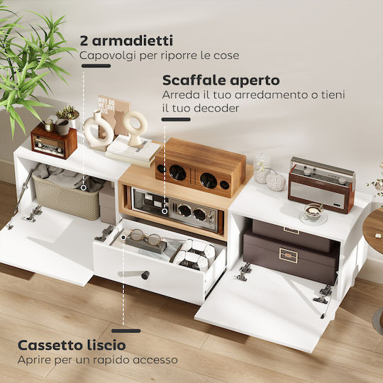 TV Stand White and Wooden Colour M150xD35xH45cm