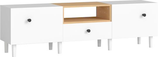 TV Stand White and Wooden Colour M150xD35xH45cm
