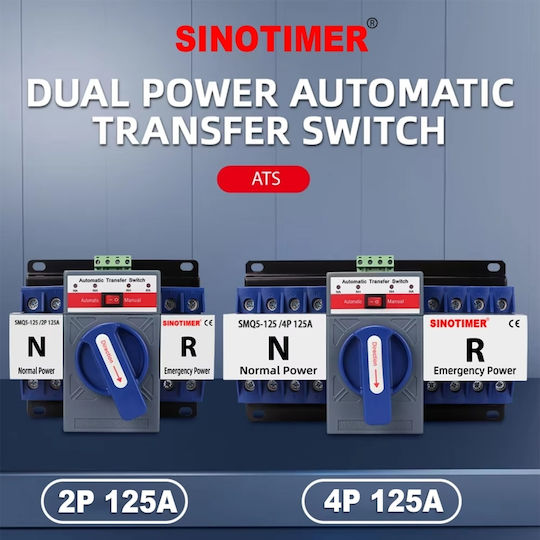 Sinotimer 4-Poles Changeover Panel Push Button Changeover Switch 400V 125A