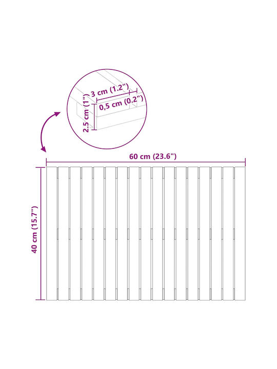 vidaXL Non-Slip Bath Mat Wooden 42025254 Coffee 60x40cm