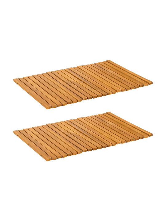 vidaXL Bath Mat Wooden 42025251 Coffee 60x40cm
