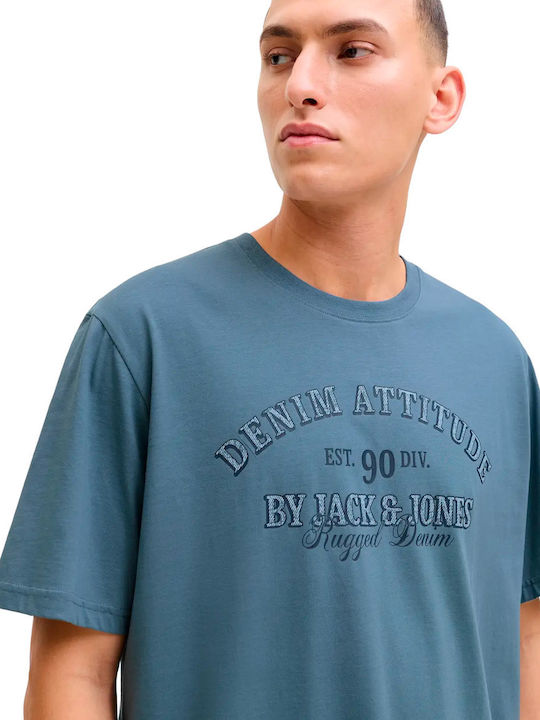 Herrenblusen Neck T-Shirt Mirage Blau