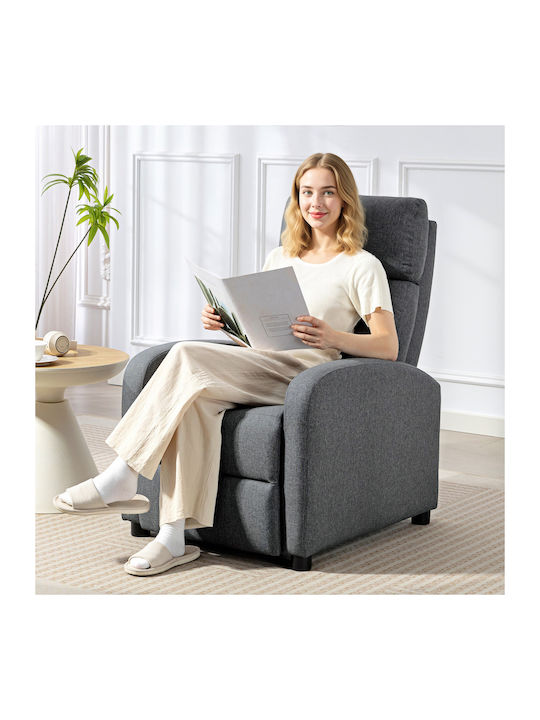 Relax Armchair with Footstool Gray 69x87x100.5cm