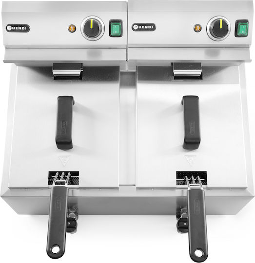 Hendi Elektrische Fritteuse Doppel 7kW Kapazität 2x8lt 60.5x51.5x34.5cm