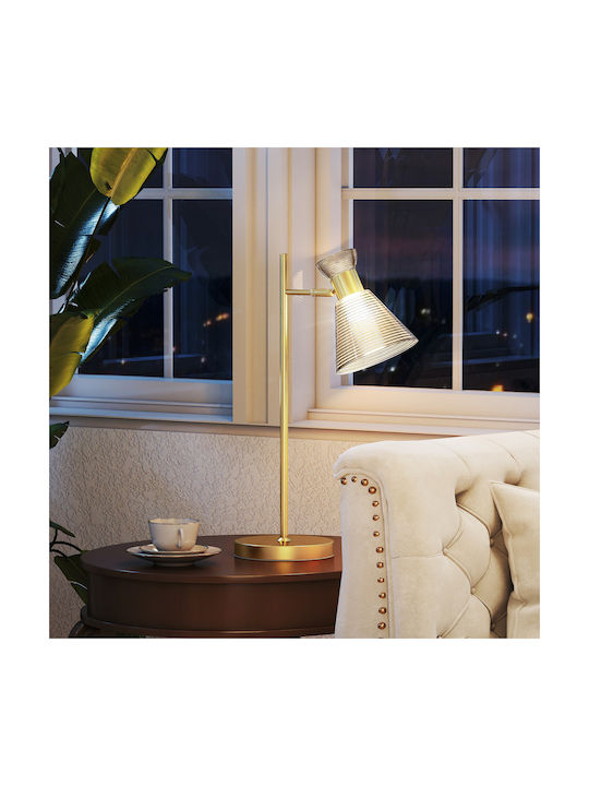 HomCom Decorative Lamp Flower with Socket for Bulb E27 Gold