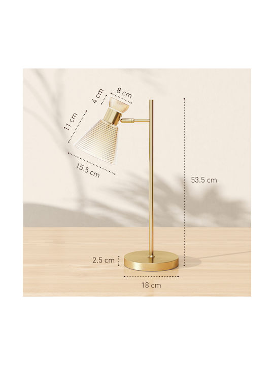 HomCom Decorative Lamp Flower with Socket for Bulb E27 Gold