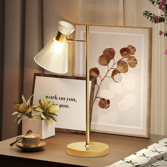 HomCom Dekorative Lampe Blume mit Fassung für E27 Lampe Gold