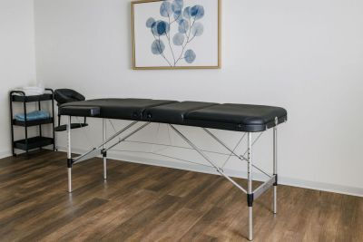 Modernhome Bett Massage und Physiotherapie Schwarz aus Aluminium 186x80cm.
