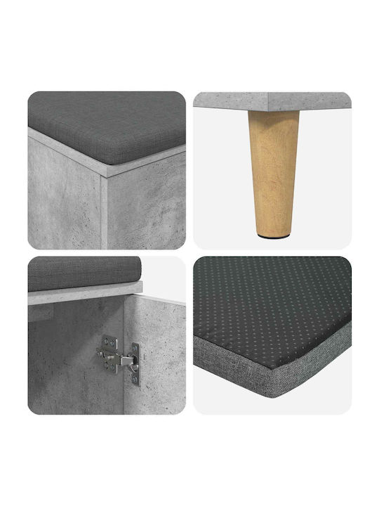 Mobilier de Intrare cu Bancă Gri 60x38x46cm