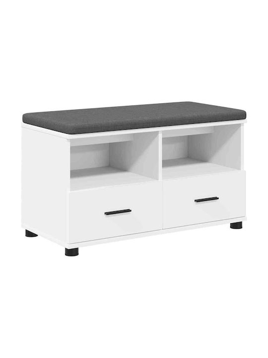 Mobilier de Intrare cu Bancă Alb 80x38x46cm