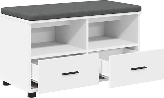 Мебел за антре с Пейка Бял 80x38x46см