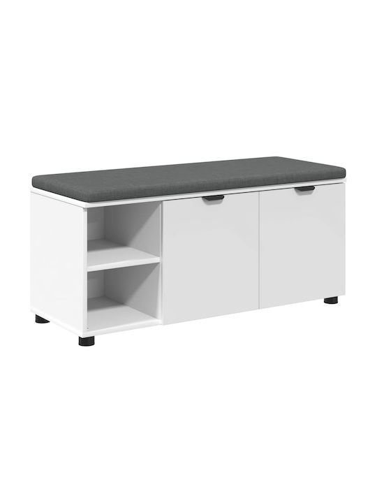 Мебел За Антре с Пейка Бял 100x38x46см
