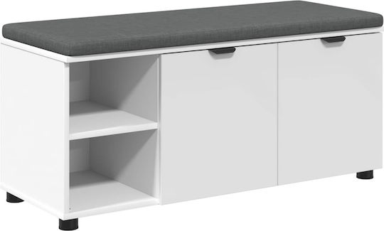 Мебел За Антре с Пейка Бял 100x38x46см
