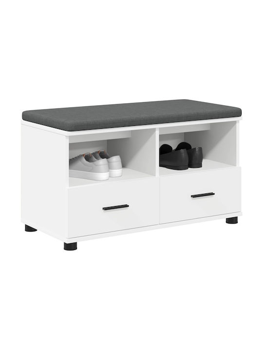 Mobilier de Intrare cu Bancă Alb 80x38x46cm