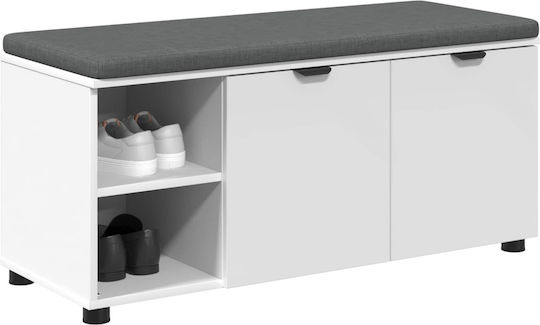 Мебел За Антре с Пейка Бял 100x38x46см