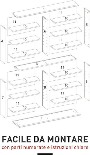 Bibliothek Weiß 106.5x24x126.3cm