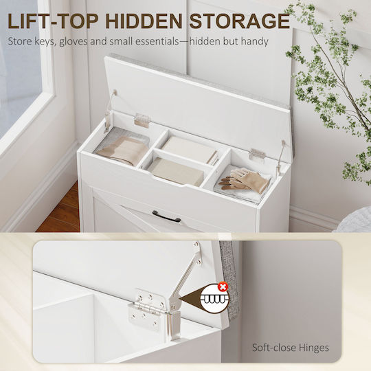 Fabric Shoe Organizer White 80x30x55cm