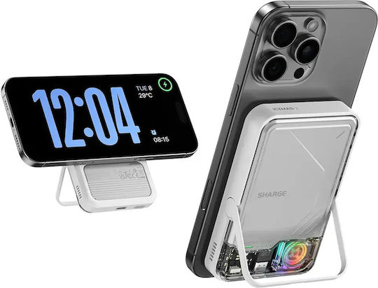 Sharge Icemag 2 Qi2 Power Bank 10000mAh mit USB-C Ausgangsanschlüsse Weiß