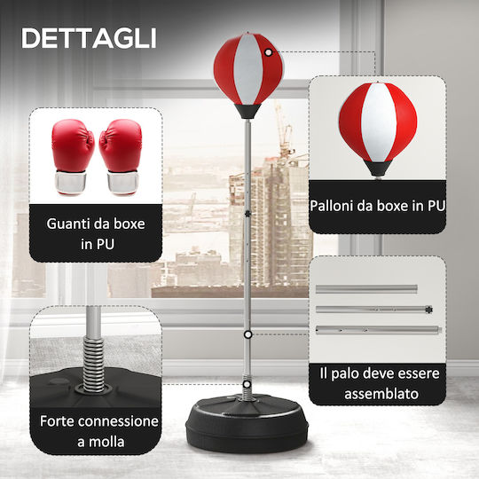 HomCom Συνθετικός Σάκος Ταχύτητας με Ύψος 43cm Κόκκινος