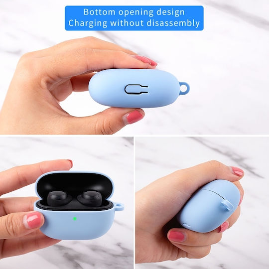 Hülle Silikon mit Haken in Weiß Farbe für Redmi Buds 3 Lite