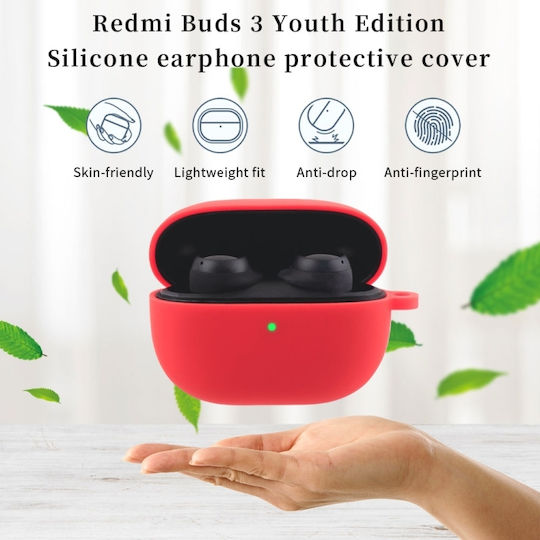 Hülle Silikon mit Haken in Weiß Farbe für Redmi Buds 3 Lite