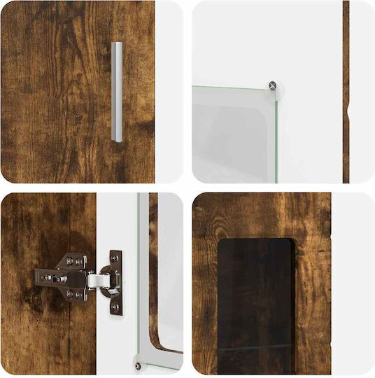 Highboard Επιδαπέδια Βιτρίνα από Μοριοσανίδα με Τζάμι 60x35x182cm