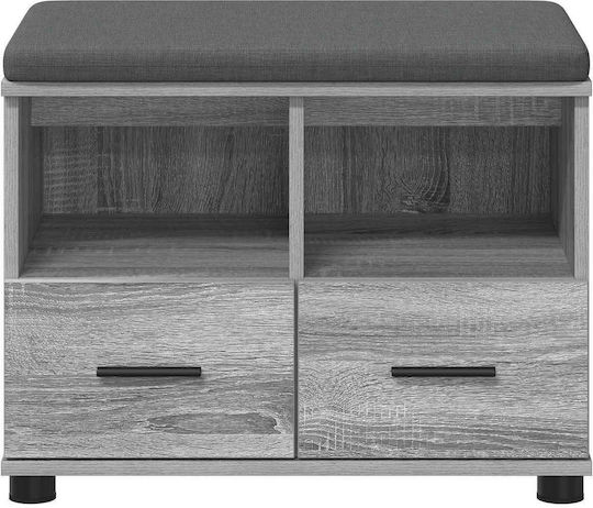 Entry Furniture with Bench Gray Sonoma 60x38x46cm