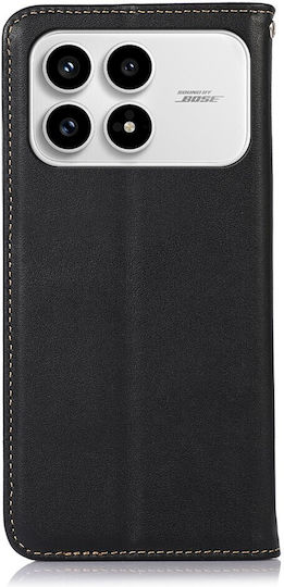 Khazneh Book Piele Negru (Poco F8 Pro)