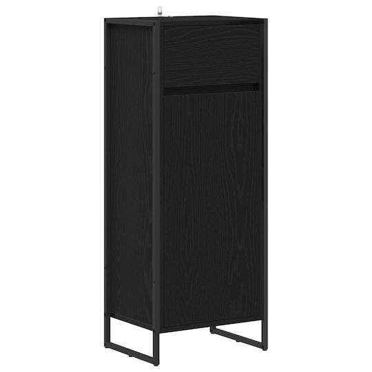 vidaXL Countertop with Sink, Mirror & Column Black Beech