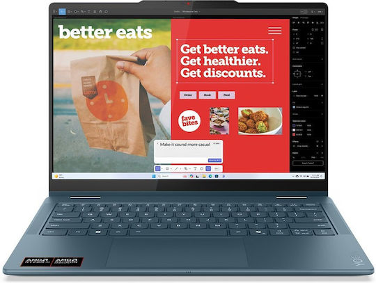 Lenovo Yoga 7 2-in-1 14AKP10 14" OLED FHD+ Touchscreen (Ryzen AI 300 Series-5 340/16GB/512GB SSD/W11 Home) Tidal Teal (US Keyboard)