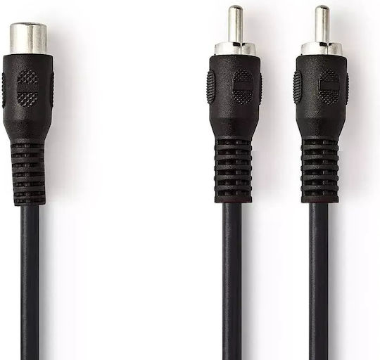 Nedis Cable RCA female - RCA male 0.2m CAGP24020BK02