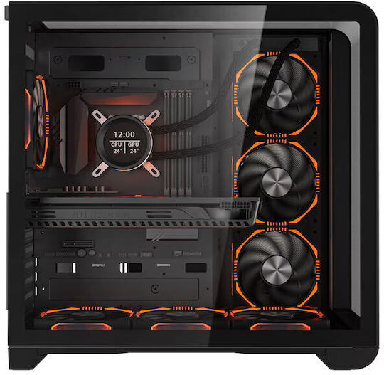 1STPLAYER RT7 Gaming Midi Tower Κουτί Υπολογιστή με Πλαϊνό Παράθυρο Μαύρο