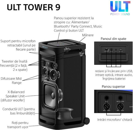 Sony ULT Tower 9DC Schwarz Lautsprecher