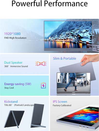 Arzopa A1S IPS HDR Φορητό Monitor 14" FHD 1920x1080