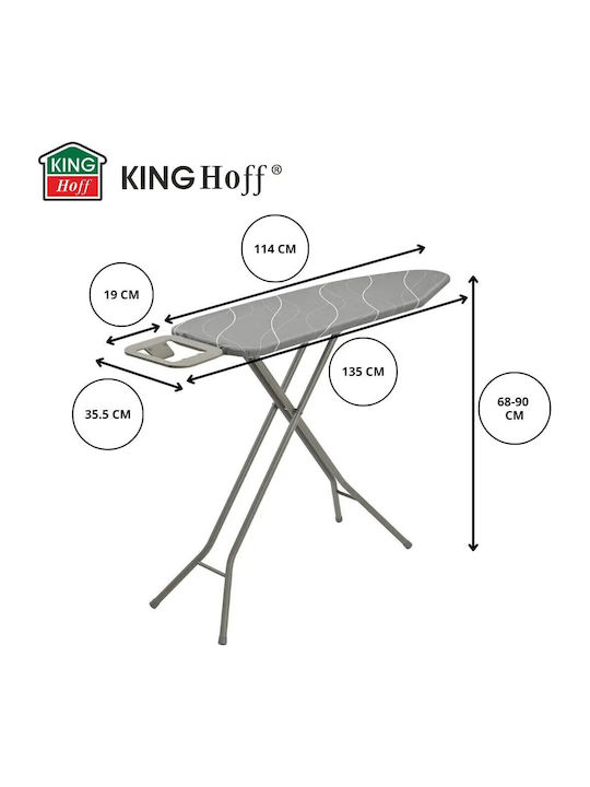 KING Hoff Σιδερώστρα για Σίδερο Ατμού Σπαστή 114x35.5cm