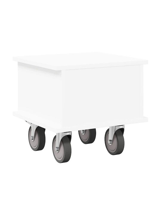 Wooden Bedside Table White 37x35x35cm
