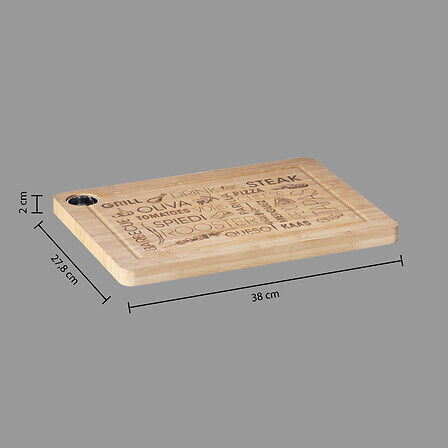 Marva Suprafață de Tăiere Lemnoasă Maro 38x28cm 1buc