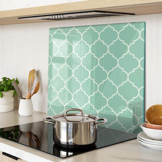 Glass Kitchen Board Print Tempered Glass Moroccan Design 60x52 Cm