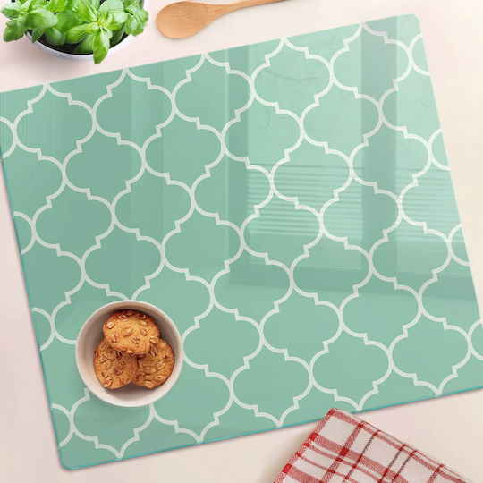 Glass Kitchen Board Print Tempered Glass Moroccan Design 60x52 Cm